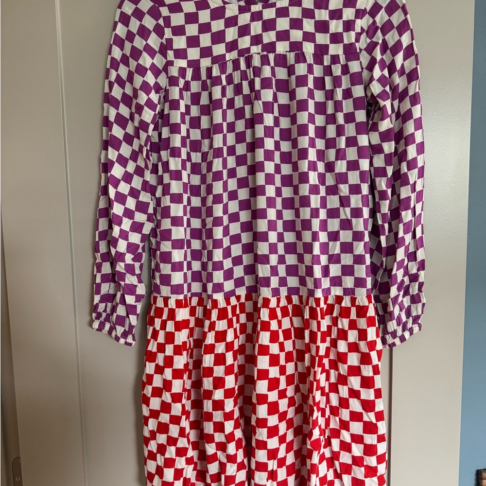 Hanna Andersson Purple and Red Checkered Dress